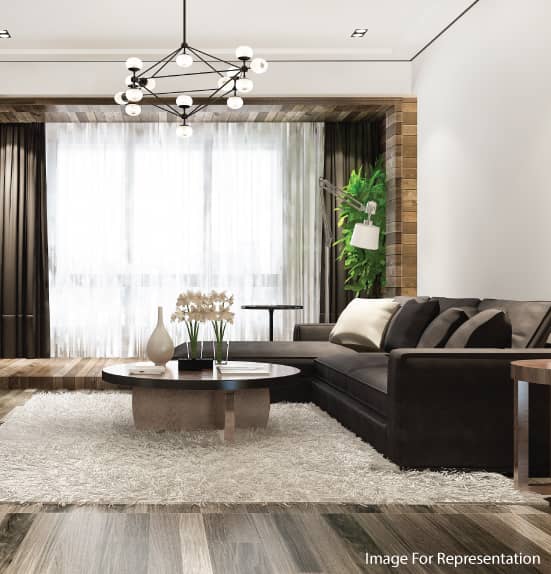 Living room interior at Bhakti Park