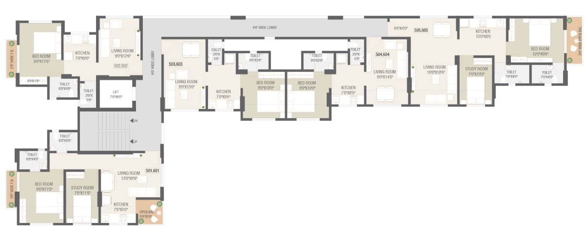 5th to 6th floor typical plan