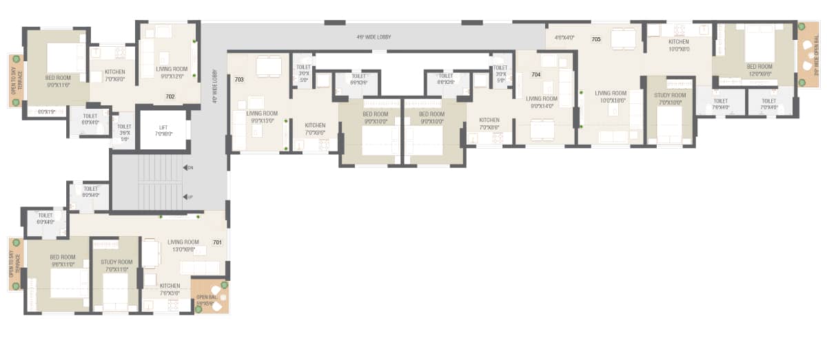7th floor typical plan